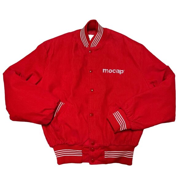 Weinstock Conestoga Other - Vtg Weinstock Conestoga Red Corduroy Bomber Jacket Sz L USA Made Quilted Liner